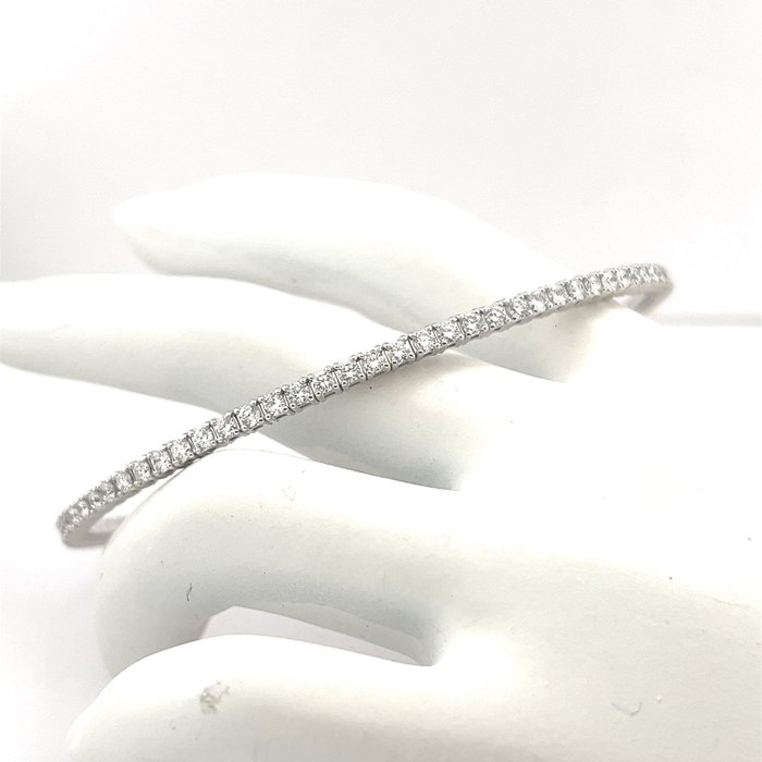 Ingen mindstepris - Armring - 14 karat Hvidguld -  185ct tw Diamant (Natur)