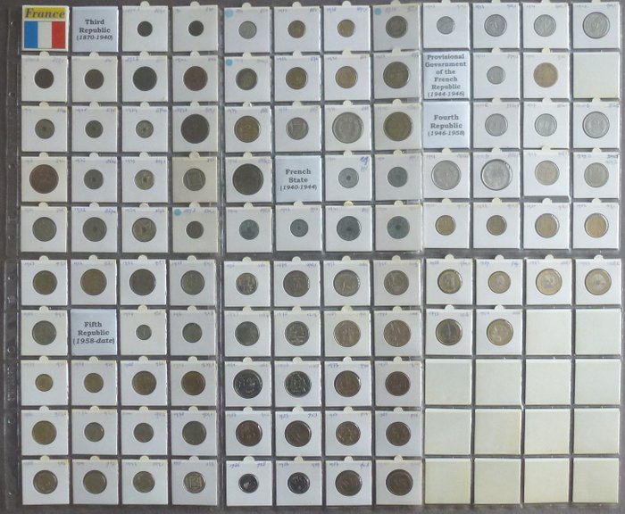 Frankrig. Various Denominations 1872/1994 (99 coins)  (Ingen mindstepris)