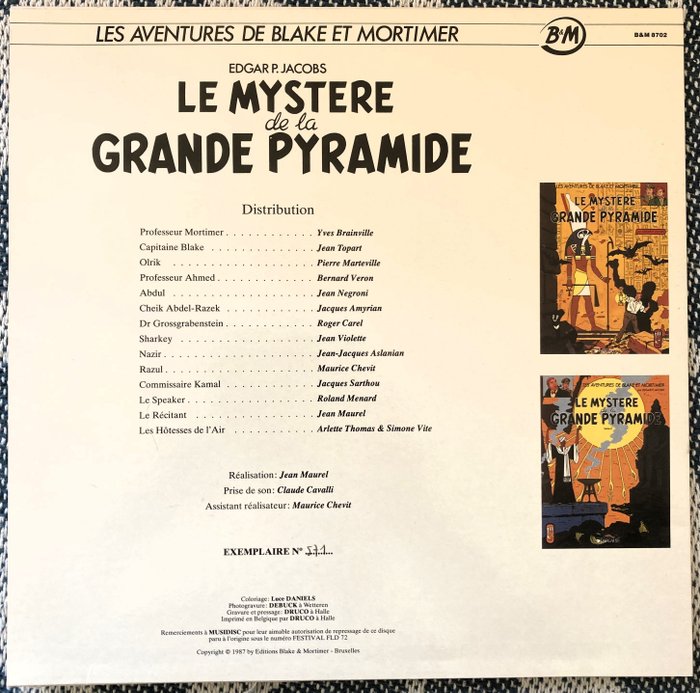 Blake  Mortimer T3 + T4 - Le Mystère de la Grande Pyramide 1  2 + vinyl - 2x C - 2 Albums - Begrænset udgave - 1987/1989