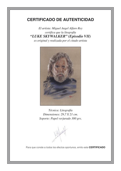 Miguel Ángel Alfaro Rey - Star Wars - Litografía Set of 5 - limited edition - New A4 - with Coa