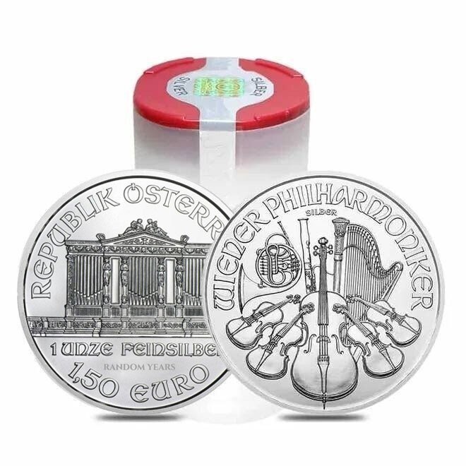 Østrig. 20 x 1 oz €1.5 EUR Silver Philharmonic Coin BU (Random Years) In Tube