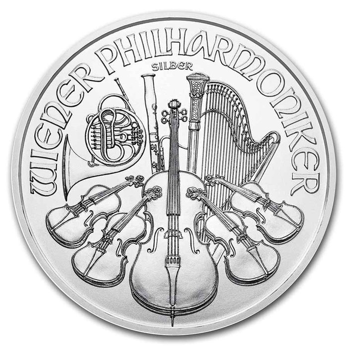 Østrig. 20 x 1 oz €1.5 EUR Silver Philharmonic Coin BU (Random Years) In Tube