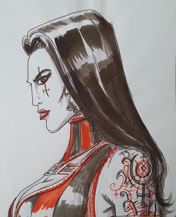 Tacito, Franck - 1 Original colour drawing - Claudia, Chevalier Vampire