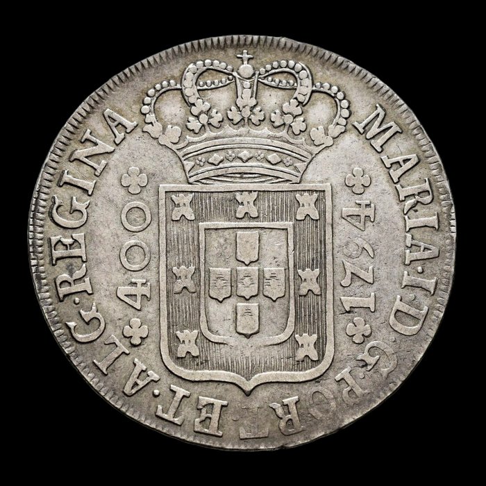 Portugal. D. Maria I (1786-1799). Cruzado Novo (480 Reis) 1794 – Coroa Alta - Muito Escassa