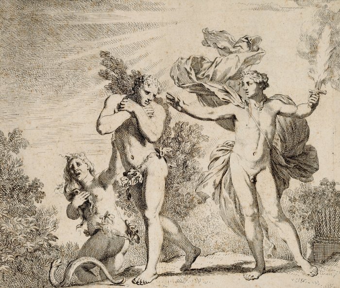 Gérard de Lairesse (1641-1711) - Adam and Eve expelled from Paradise - Rare