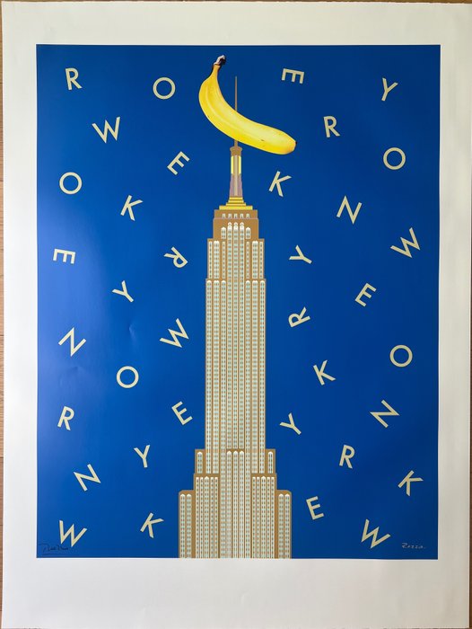 Gerard Razzia - poster pubblicitario- Empire State Building with a Banana- Gerard Razzia - 1980‹erne