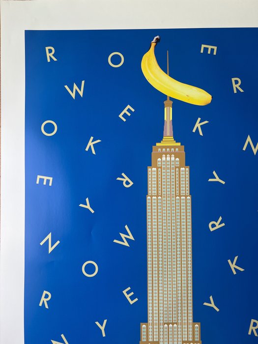 Gerard Razzia - poster pubblicitario- Empire State Building with a Banana- Gerard Razzia - 1980‹erne