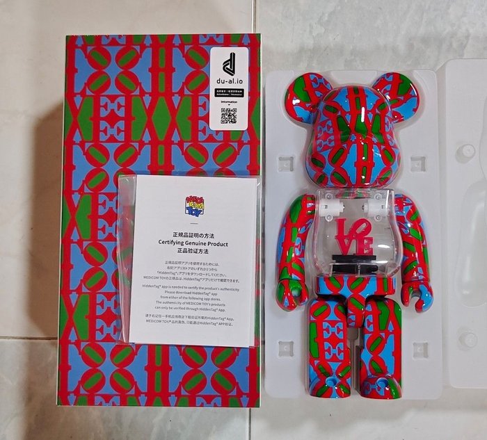 Medicom Toy Be@rbrick - 400%  100% Bearbrick Set - LOVE by Robert Indiana