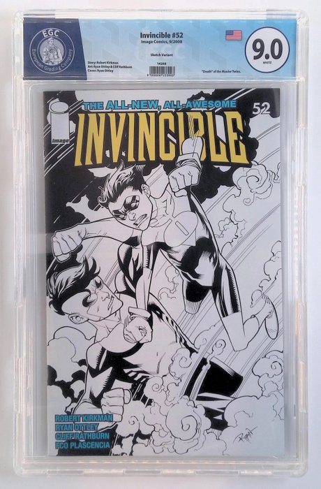 Invincible #52 - EGC graded 9.0 - Sketch Variant - 1 Graded comic - 2008