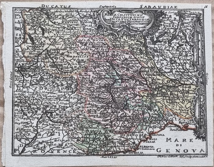 Italien - Kort; Tobias Conrad Lotter (1717-1777) - Lobeck Tobias (notizie 1730-1750) - Carta Geografica "Nord Italia" - Ducatus Sabaudiae - 1751-1760