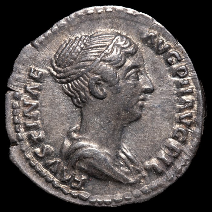 Romarriket. Faustina II (Augusta, AD 147-175). Denarius struck under Antoninus Pius, Rome, 147-150  (Ingen mindstepris)