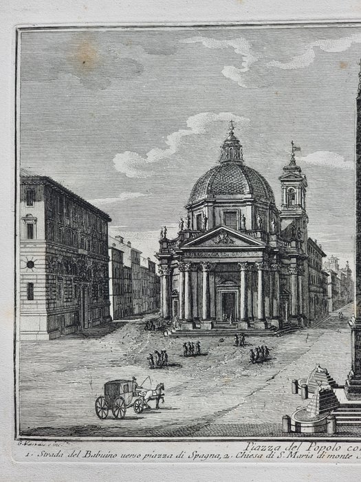 Giuseppe Vasi (1710-1782) - Piazza del Popolo con obelisco Egizio