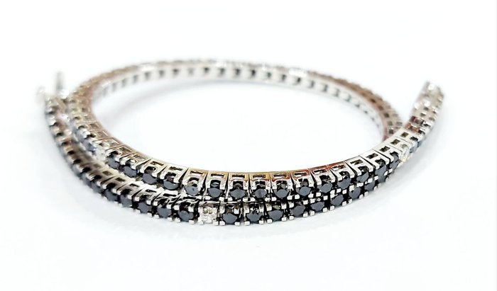 Armbånd - 18 kraat Hvidguld -  4.05ct. tw. Diamant (Farvebehandlet)  - Diamant