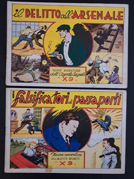 Agente X-9, Radio Pattuglia, Ispettore Wade - 8 Comic - Første udgave - 1945