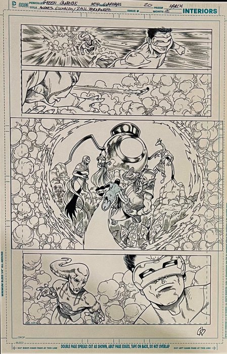 Andrés Guinaldo (Blue Lines) + Raül Fernández (Inker) - 1 Original page - Green Lantern - Green Lantern New Guardians #20 Page 6