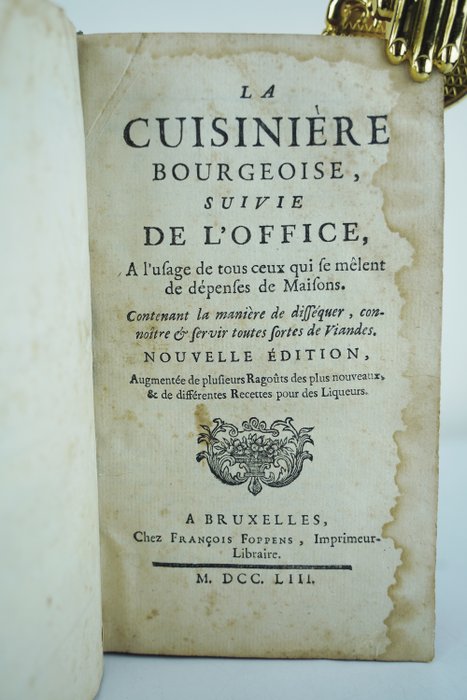 Joseph Menon - La Cuisinière bourgeoise, suivie de l'Office - 1753