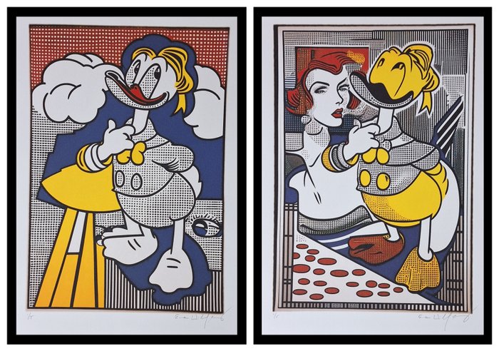 Emma Wildfang - Donald Duck - Diptychon "Comic Icons as Still Life" series Roy Lichtenstein