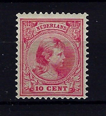 Holland 1891 - Dronning Wilhelmina ''hængende hår'' - NVPH 37