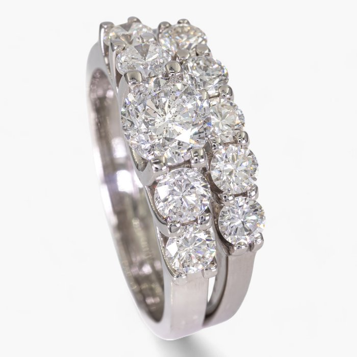 Ingen mindstepris - Ring - 14 karat Hvidguld, IGI Antwerpen - 2,10 ct diamanter - 0,80 ct center -  2.10ct. tw. Diamant (Natur) - Diamant