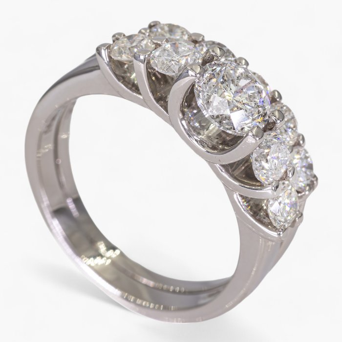 Ingen mindstepris - Ring - 14 karat Hvidguld, IGI Antwerpen - 2,10 ct diamanter - 0,80 ct center -  2.10ct. tw. Diamant (Natur) - Diamant