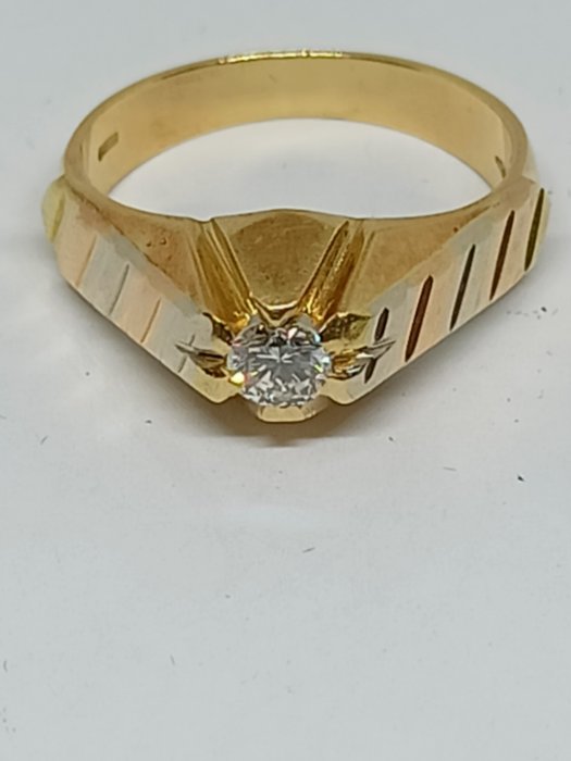 Ring - 18 kraat Gulguld, Hvidguld -  0.28ct. tw. Diamant (Natur)