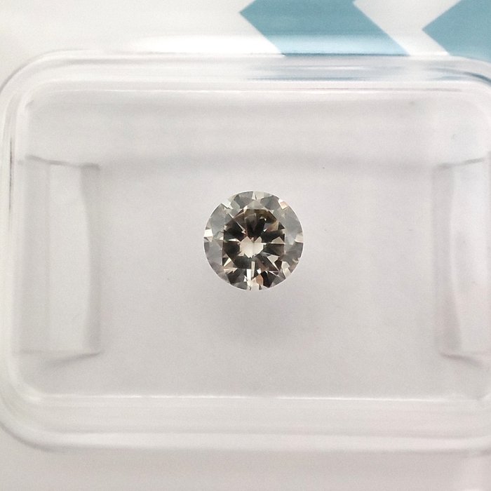 Ingen mindstepris - 1 pcs Diamant  (Naturfarvet)  - 0.47 ct - Rund - Light Grønlig Grå - SI2 - International Gemological Institute (IGI)