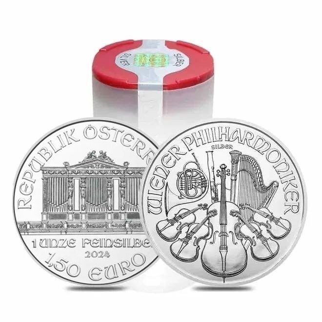 Østrig. 20 x 1 oz 2024 €1.5 EUR Silver Philharmonic Coin BU in Tube