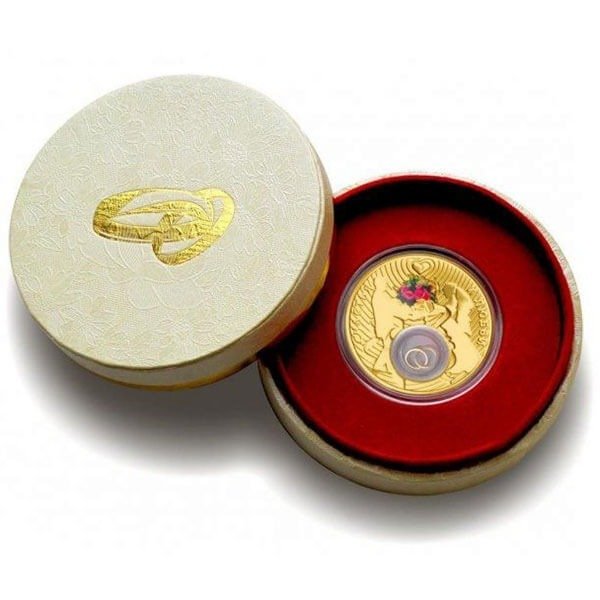 Niue 2 Dollars 2013 Wedding Coin - Gold Plated Proof  (Ingen mindstepris)