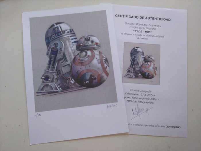 miguel ángel alfaro rey - Star Wars - Litografía Set of 5 - limited edition - New A4 - with Coa