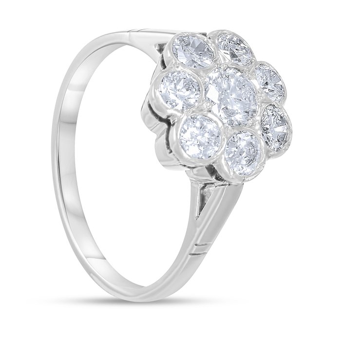 Ring - 18 kraat Hvidguld -  1.38ct. tw. Diamant (Natur)