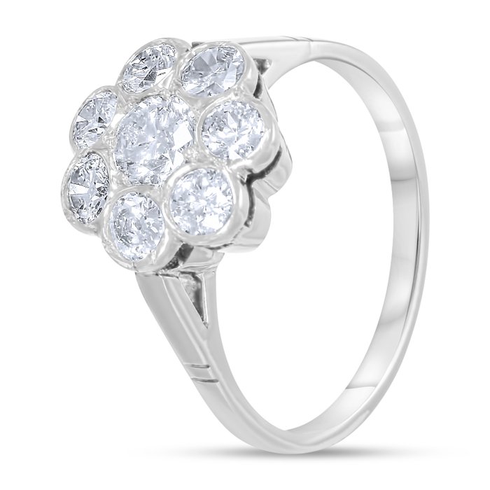 Ring - 18 kraat Hvidguld -  1.38ct. tw. Diamant (Natur)