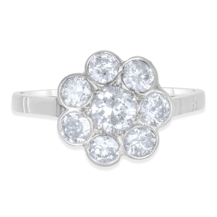 Ring - 18 kraat Hvidguld -  1.38ct. tw. Diamant (Natur)