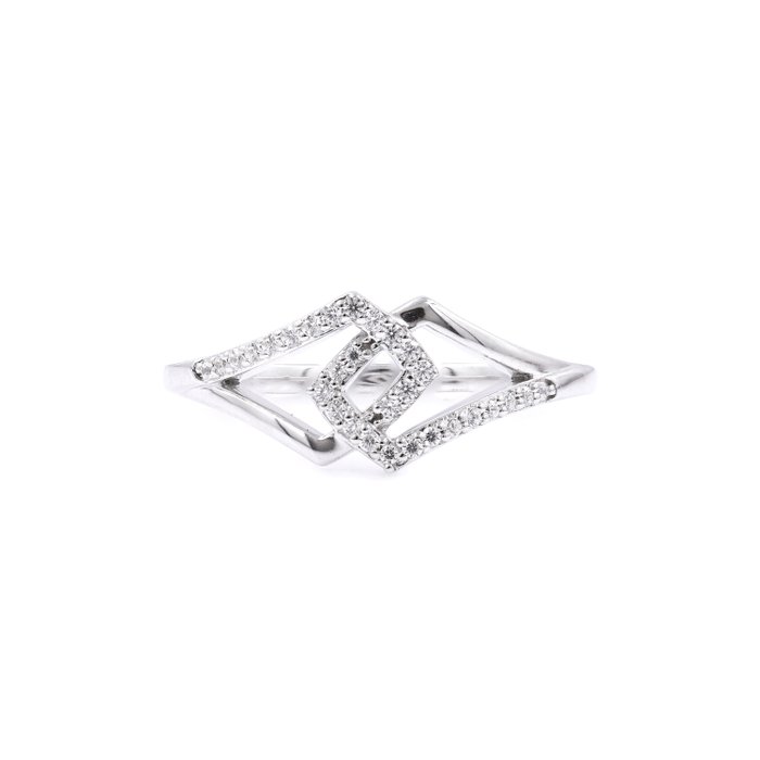 Ring - 18 kraat Hvidguld -  0.15ct. tw. Diamant (Natur)