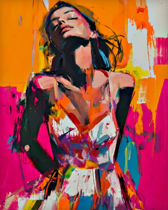 Michael Mey - Lady in Colorfull Dress