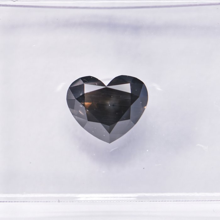 Ingen mindstepris - 1 pcs Diamant  (Naturfarvet)  - 1.04 ct - Hjerte - Fancy dark Grå, Grønlig Brun - SI2 - International Gemological Institute (IGI)