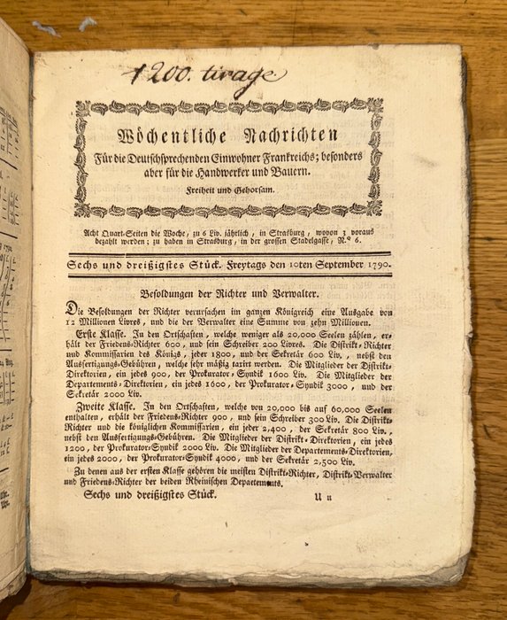 André Ulrich - Wöchentliche Nachrichten, 1790-1791 - 1790