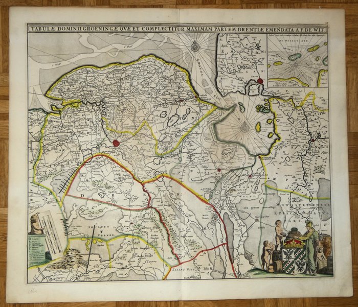 Holland - Groningen; Frederik de Wit (1630-1706) - "Tabula Dominii Groeningae ..." - 1670