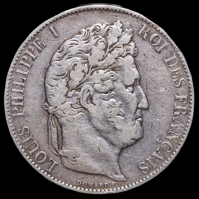 Frankrig. Ludvig-Filip 1. (1830-1848). 5 Francs 1844-W y 1847-A (2 monedas)  (Ingen mindstepris)