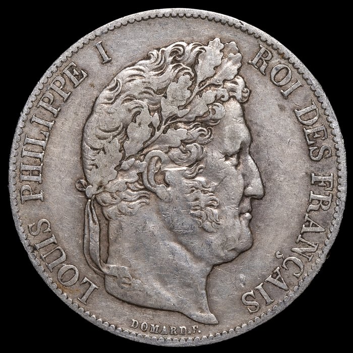 Frankrig. Ludvig-Filip 1. (1830-1848). 5 Francs 1844-W y 1847-A (2 monedas)  (Ingen mindstepris)