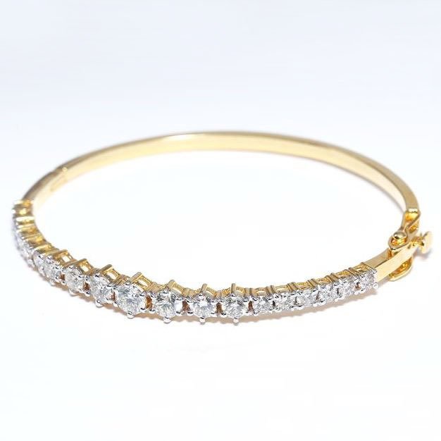 Armbånd - 14 karat Gulguld -  3.90ct. tw. Diamant (Natur) - Gul guld armbånd