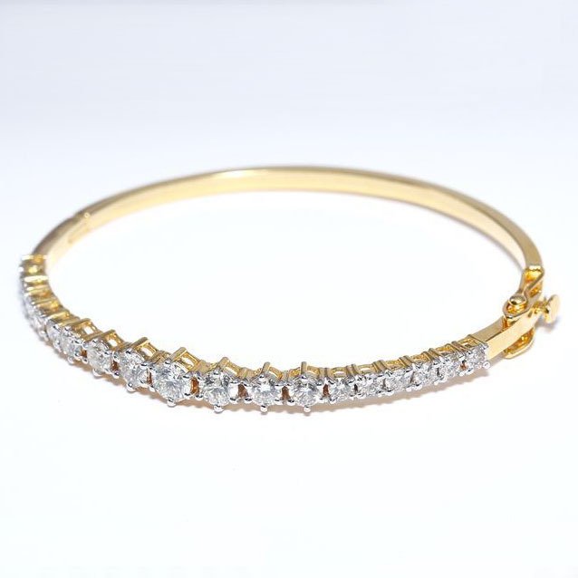 Armbånd - 14 karat Gulguld -  3.90ct. tw. Diamant (Natur) - Gul guld armbånd