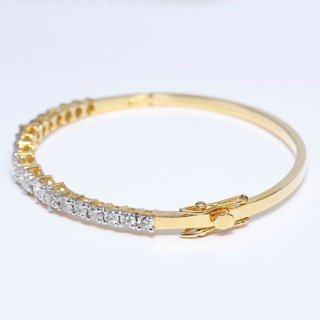 Armbånd - 14 karat Gulguld -  3.90ct. tw. Diamant (Natur) - Gul guld armbånd