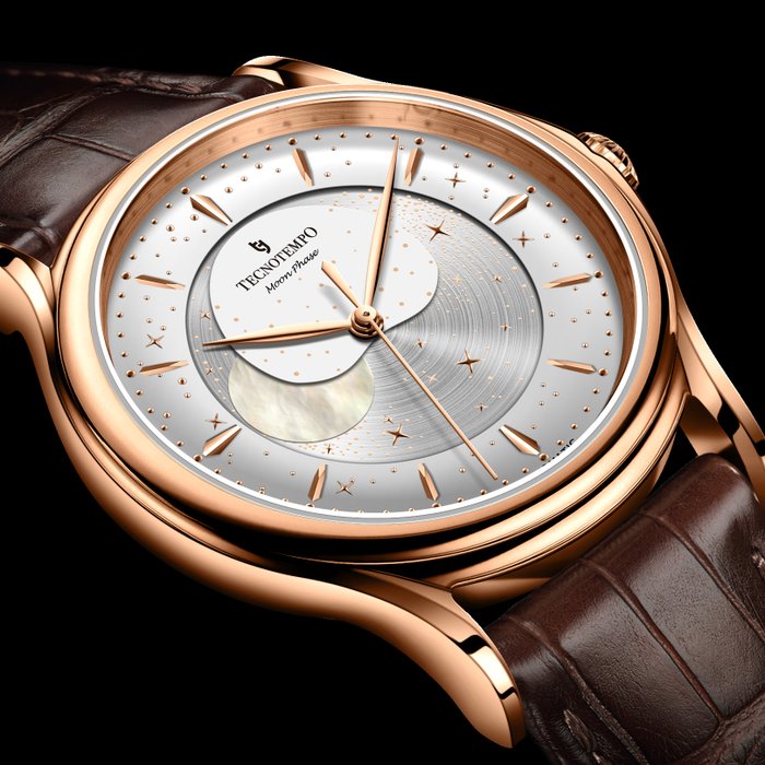 Tecnotempo - "Moon Phase" Special Edition - - TT.50MP.RG (Gold Tone) - Mænd - 2011-nu