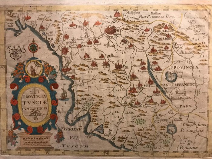 Italien - Tuscia; Ioannes Montecalerio - Provincia Tusciae Cum Confiniis - 1621-1650