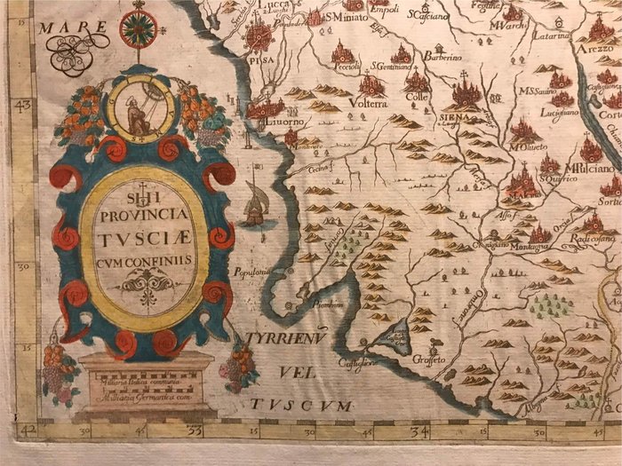 Italien - Tuscia; Ioannes Montecalerio - Provincia Tusciae Cum Confiniis - 1621-1650