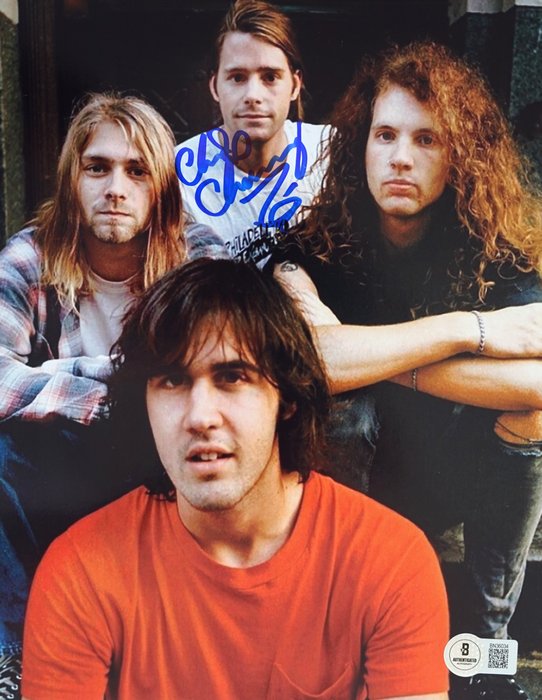 Nirvana, Chad Channing - Autograf, foto med Beckett COA