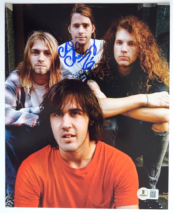 Nirvana, Chad Channing - Autograf, foto med Beckett COA