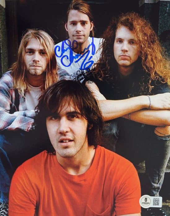 Nirvana, Chad Channing - Autograf, foto med Beckett COA