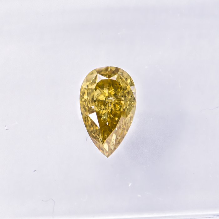 Ingen mindstepris - 1 pcs Diamant  (Naturfarvet)  - 0.50 ct - Pære - Fancy deep Gul - I1 - International Gemological Institute (IGI)