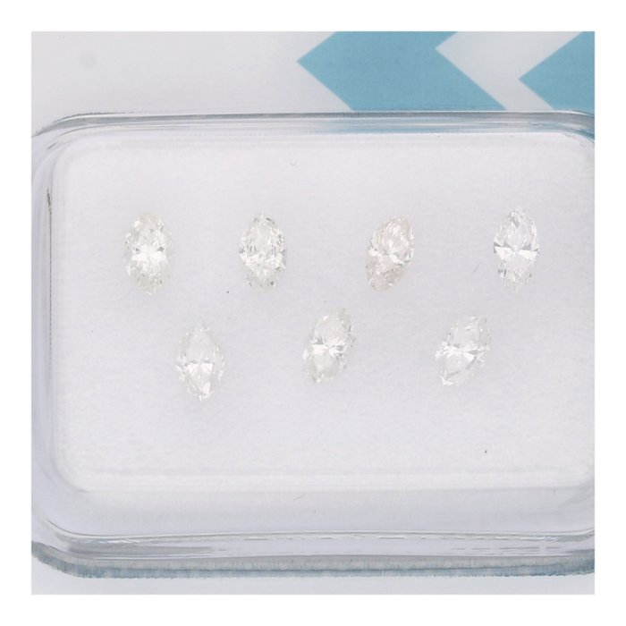 Ingen mindstepris - 7 pcs Diamant  (Natur)  - 0.55 ct - Marquise - G - SI1 - International Gemological Institute (IGI)